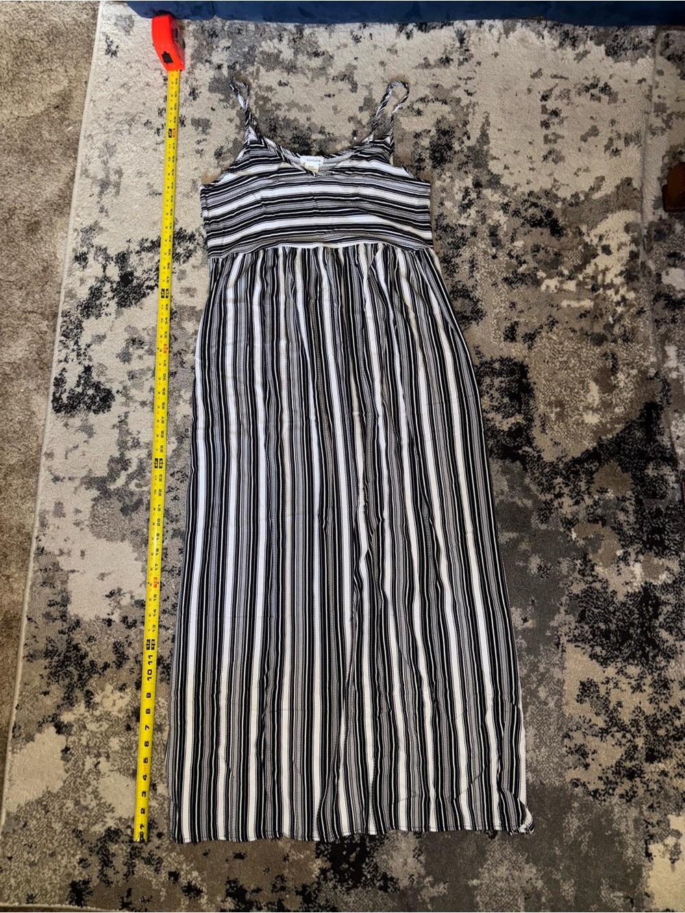 Eyeshadow Black and White Striped Maxi Dress